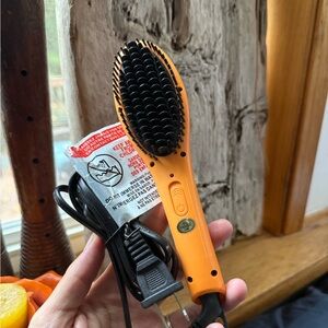 Orange Electric Hair Straightening Brush